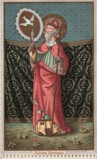 Portrait de Saint Rémi avec une colombe